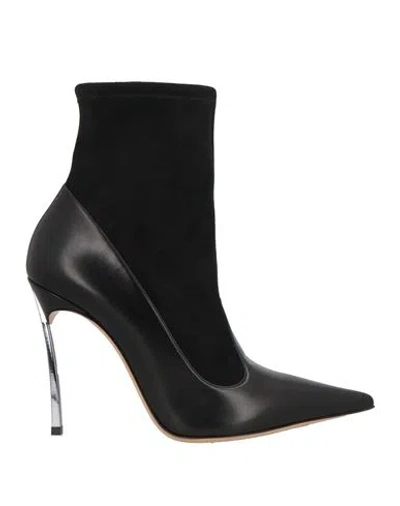 Casadei Woman Ankle Boots Black Size 6.5 Leather