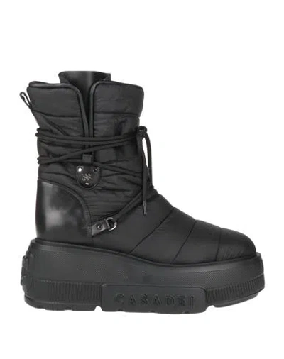 Casadei Woman Ankle Boots Black Size 6.5 Textile Fibers