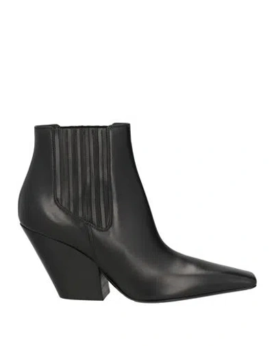 CASADEI CASADEI WOMAN ANKLE BOOTS BLACK SIZE 7.5 LEATHER