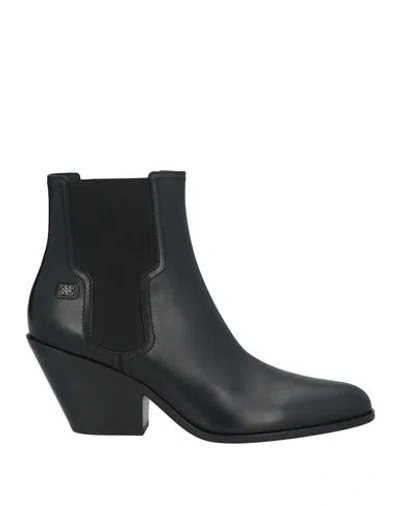 Casadei Woman Ankle Boots Black Size 7.5 Leather