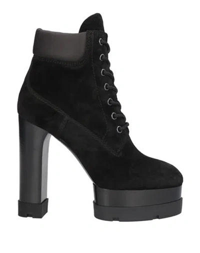 Casadei Woman Ankle Boots Black Size 8 Leather