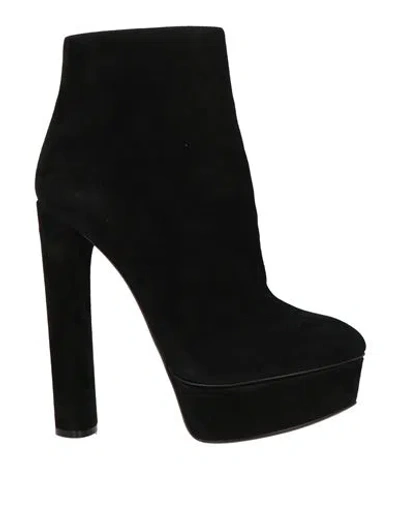 Casadei Woman Ankle Boots Black Size 8 Leather