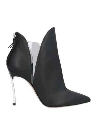 Casadei Woman Ankle Boots Black Size 8 Leather