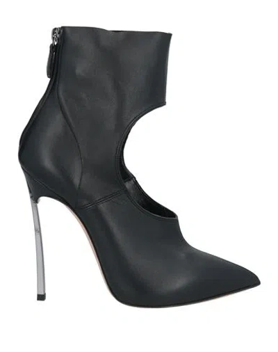 Casadei Woman Ankle Boots Black Size 8 Leather