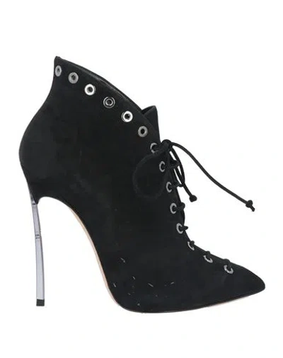 Casadei Woman Ankle Boots Black Size 8 Leather