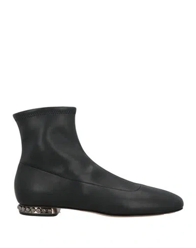 CASADEI CASADEI WOMAN ANKLE BOOTS BLACK SIZE 8 SYNTHETISCHES MATERIAL
