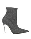 Casadei Woman Ankle Boots Black Size 8 Textile Fibers
