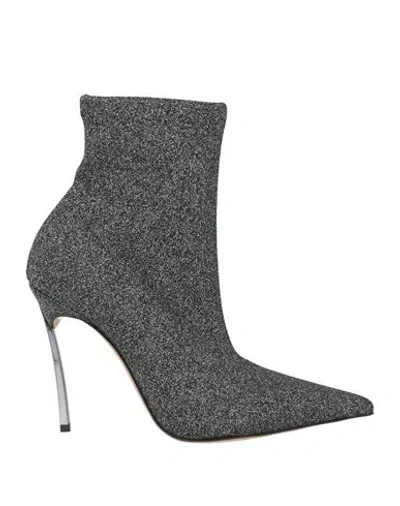 Casadei Woman Ankle Boots Black Size 8 Textile Fibers In Black