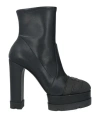 Casadei Woman Ankle Boots Black Size 8 Textile Fibers In Black