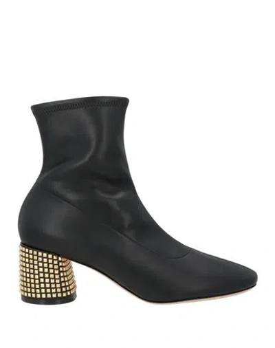 Casadei Woman Ankle Boots Black Size 8.5 Synthetic Material
