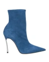 Casadei Woman Ankle Boots Blue Size 8 Leather In Blue
