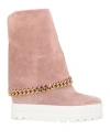 Casadei Woman Ankle Boots Blush Size 6.5 Leather In Pink