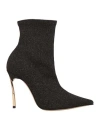 Casadei Woman Ankle Boots Bronze Size 7.5 Textile Fibers In Yellow