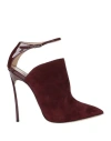Casadei Woman Ankle Boots Burgundy Size 10 Leather In Red