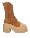 Casadei Woman Ankle Boots Camel Size 7 Leather