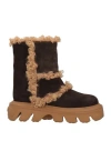Casadei Woman Ankle Boots Dark Brown Size 8 Leather