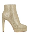 Casadei Woman Ankle Boots Gold Size 11 Leather