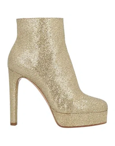 Casadei Woman Ankle Boots Gold Size 11 Leather