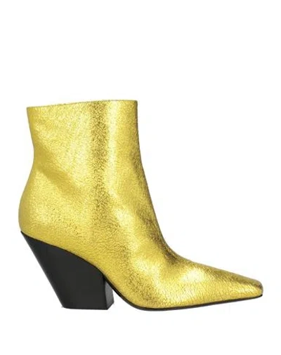 Casadei Woman Ankle Boots Gold Size 8 Leather