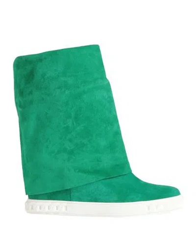 Casadei Woman Ankle Boots Green Size 6.5 Leather