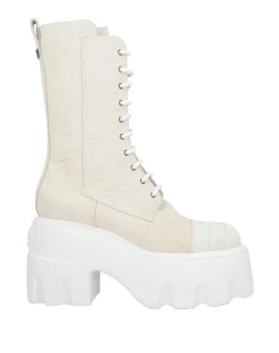 Casadei Woman Ankle Boots Ivory Size 6.5 Leather
