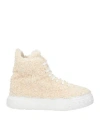 Casadei Woman Ankle Boots Ivory Size 8 Textile Fibers In White
