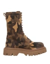Casadei Woman Ankle Boots Military Green Size 7 Leather