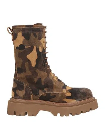 Casadei Woman Ankle Boots Military Green Size 7 Leather