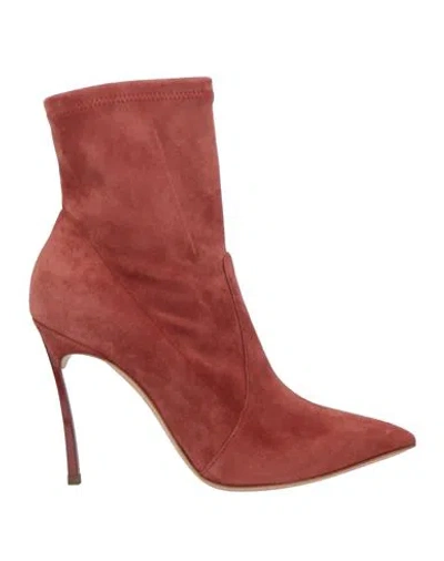 Casadei Woman Ankle Boots Pastel Pink Size 8 Leather