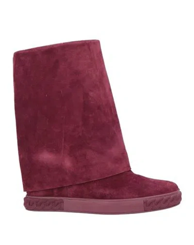 Casadei Woman Ankle Boots Plum Size 10 Leather