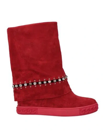 Casadei Woman Ankle Boots Red Size 7.5 Leather