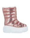 Casadei Woman Ankle Boots Rose Gold Size 10.5 Textile Fibers