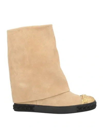 Casadei Woman Ankle Boots Sand Size 6.5 Leather