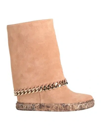 Casadei Woman Ankle Boots Sand Size 7 Leather