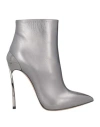 CASADEI CASADEI WOMAN ANKLE BOOTS SILVER SIZE 5.5 LEATHER
