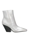 Casadei Woman Ankle Boots Silver Size 6 Leather