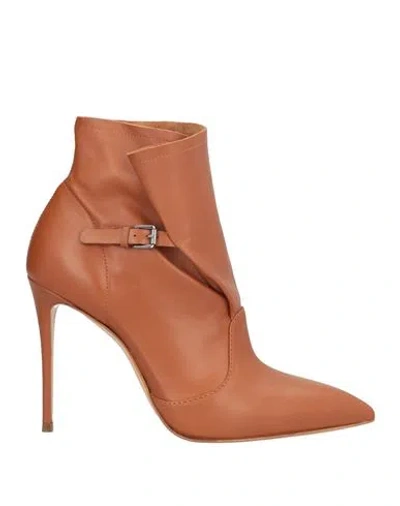 Casadei Woman Ankle Boots Tan Size 8 Soft Leather