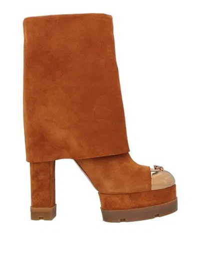 Casadei Woman Ankle Boots Tan Size 8 Soft Leather In Brown