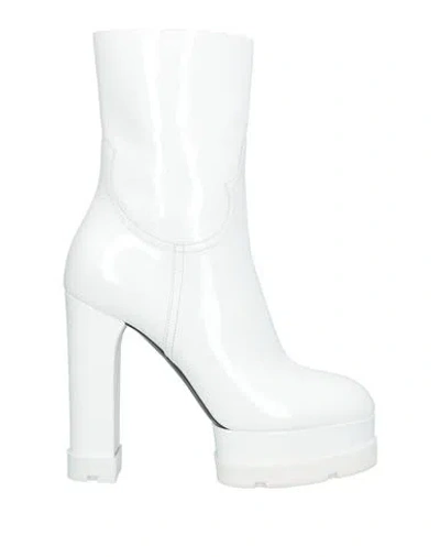 Casadei Woman Ankle Boots White Size 6 Leather