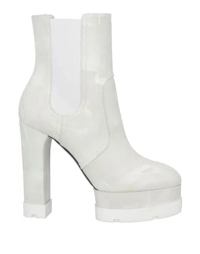 Casadei Woman Ankle Boots White Size 8 Leather