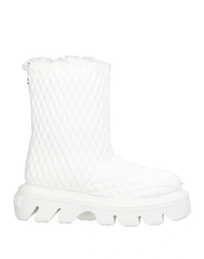 Casadei Woman Ankle Boots White Size 8 Leather