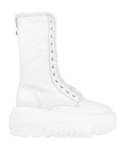 Casadei Woman Ankle Boots White Size 8 Leather In Multi
