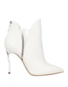 Casadei Woman Ankle Boots White Size 8 Leather In White