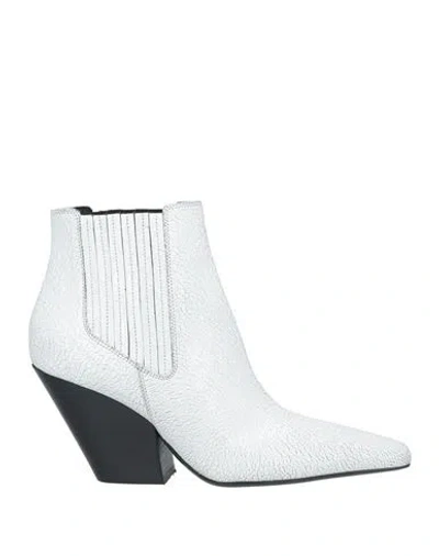 Casadei Woman Ankle Boots White Size 8 Leather