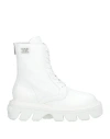 Casadei Pilot Leather Combat Boots In White