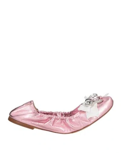 Casadei Woman Ballet Flats Antique Rose Size 8 Leather In Pink