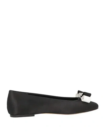 Casadei Woman Ballet Flats Black Size 8 Textile Fibers