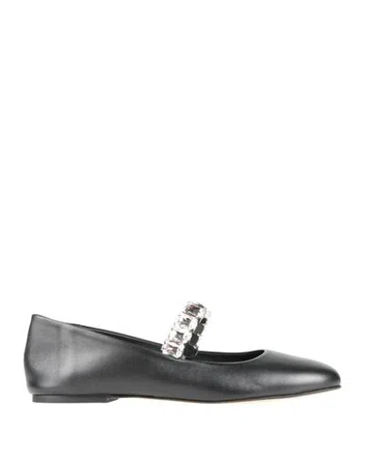 Casadei Woman Ballet Flats Black Size 9 Leather