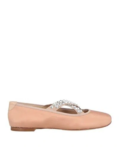 Casadei Woman Ballet Flats Blush Size 5 Textile Fibers In Pink