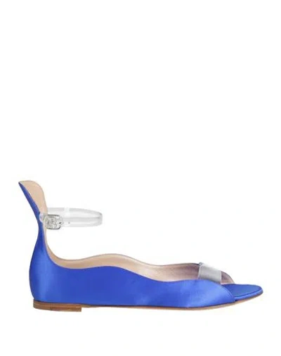 Casadei Woman Ballet Flats Bright Blue Size 7 Textile Fibers, Plastic